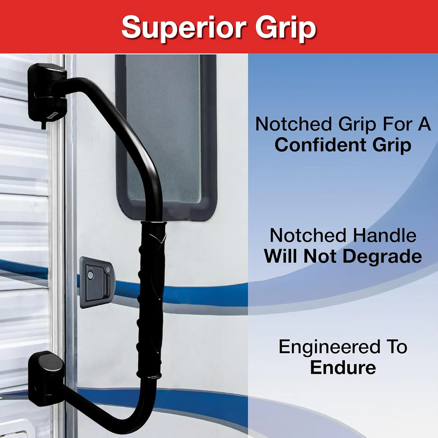 RV Designer GripSafe Handrail Assist - Locking Folding Aluminum Grab Handle