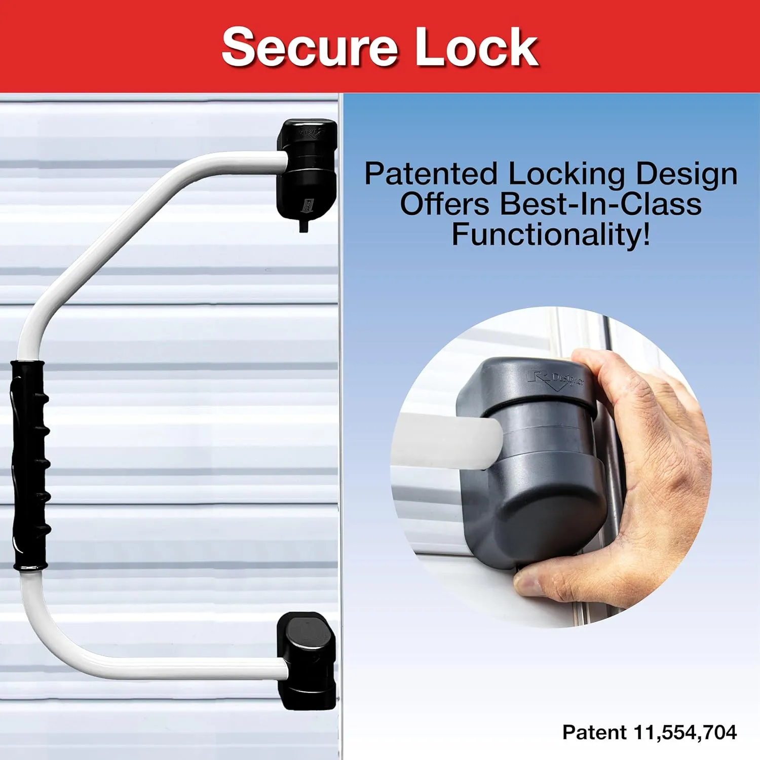 RV Designer GripSafe Handrail Assist - Locking Folding Aluminum Grab Handle