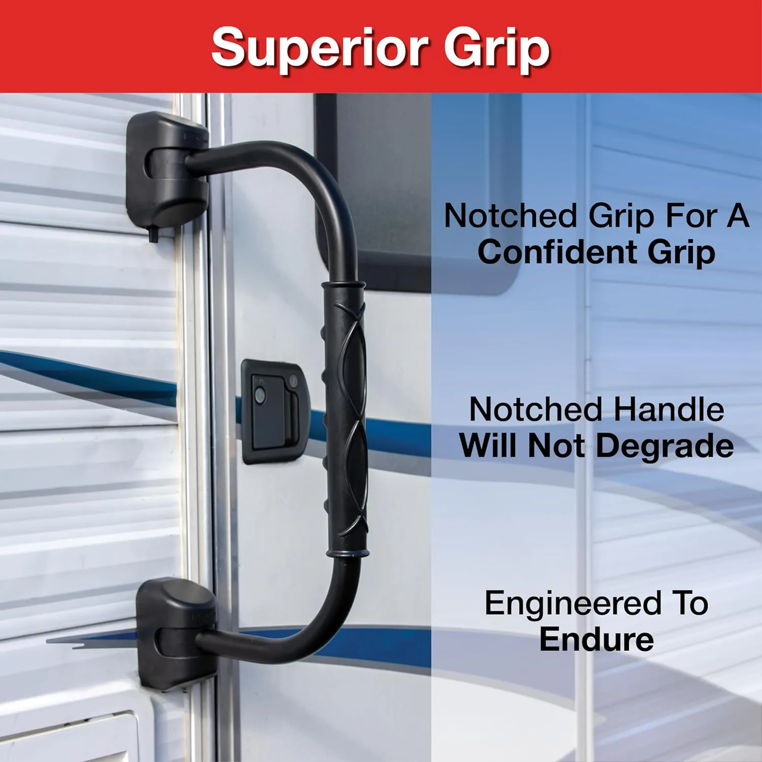 RV Designer GripSafe Handrail Assist - Locking Folding Aluminum Grab Handle