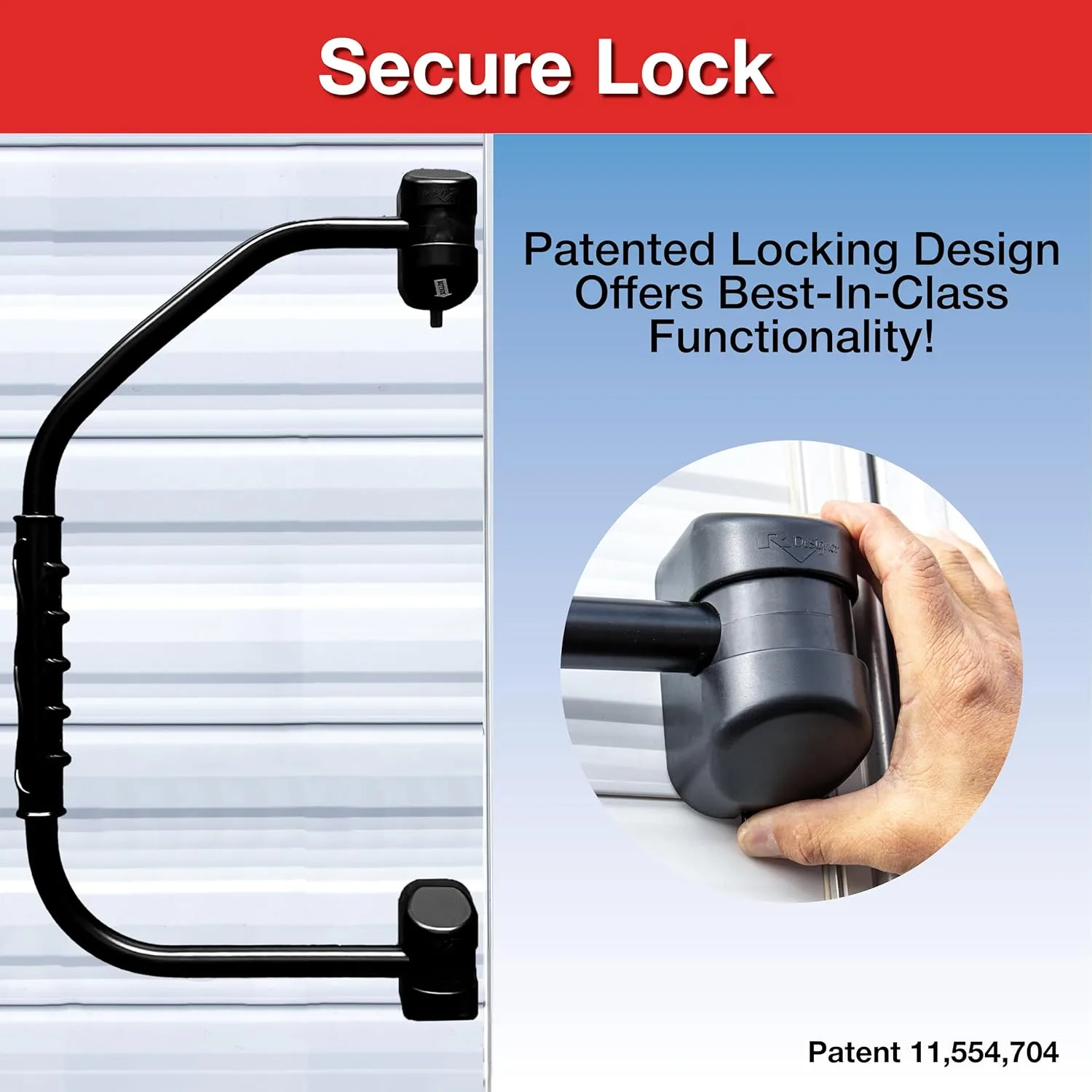 RV Designer GripSafe Handrail Assist - Locking Folding Aluminum Grab Handle