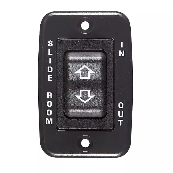 RV Designer S141 Contoured Slide Switch, 20A Continuous/40A Peak, Black