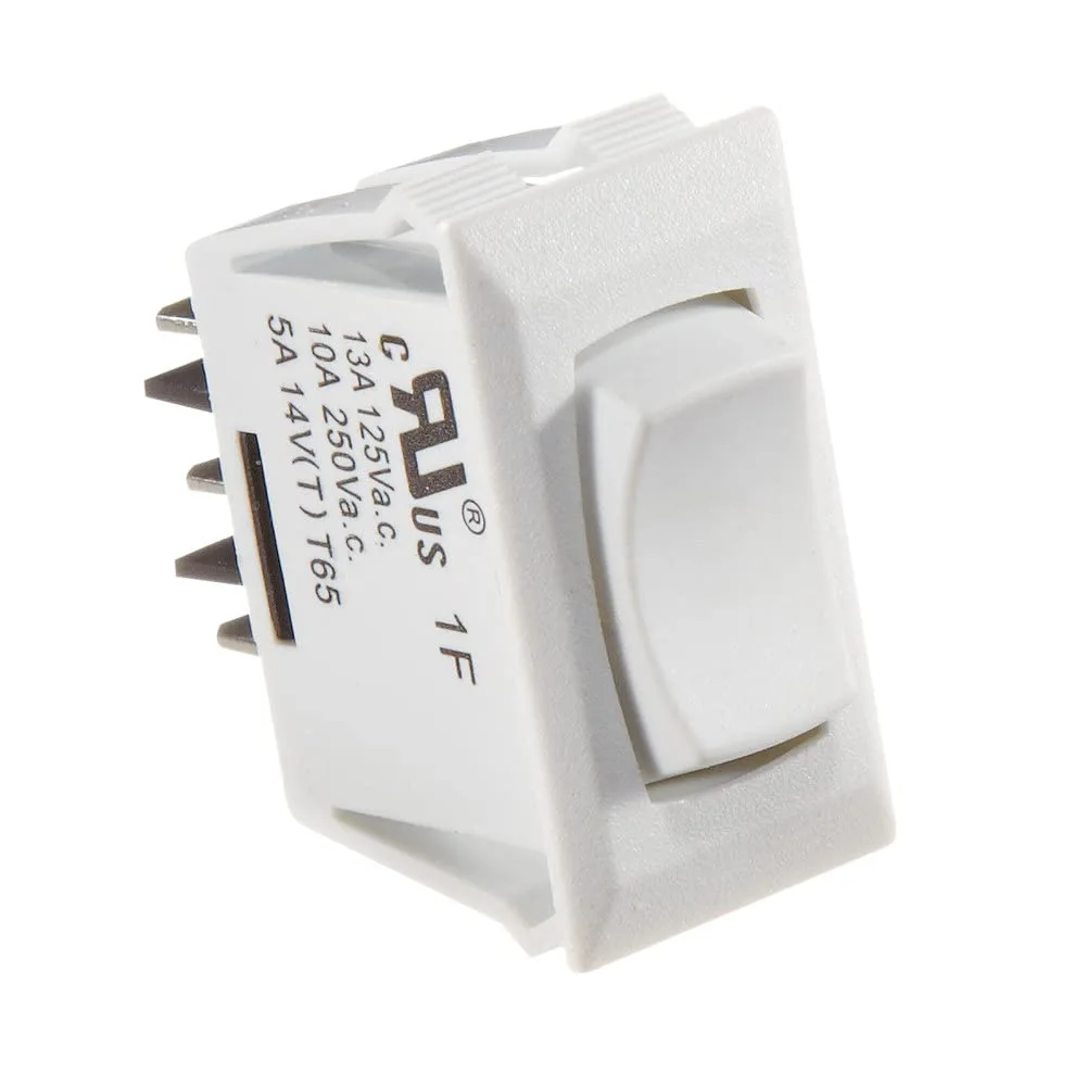 RV Designer S345 Rocker Switch, 10 Amp, SPDT, White, DC