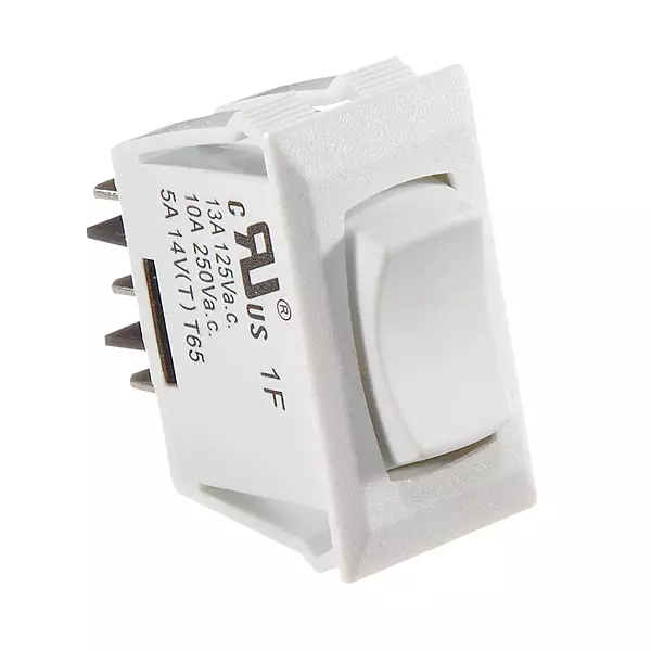 RV Designer S345 Rocker Switch, 10 Amp, SPDT, White, DC