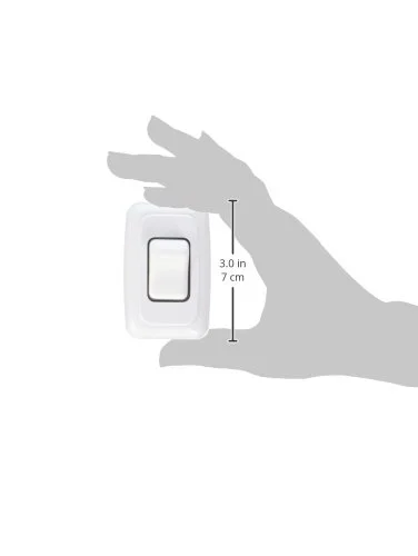RV Designer S531, Contoured Wall Switch, Includes Base and Bezel, On / Off, Single, White, DC Electrical