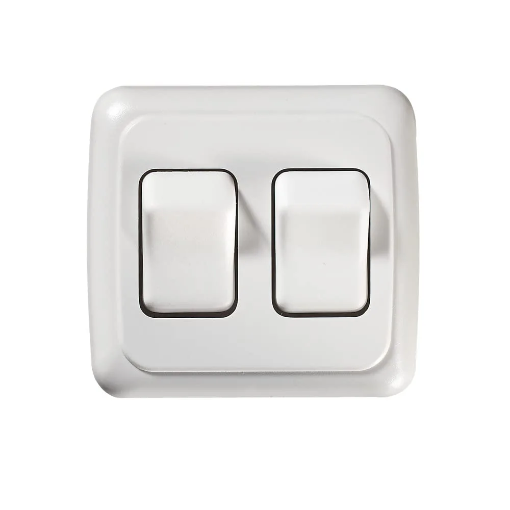 RV Designer S533 Contoured Double Wall Switch, White