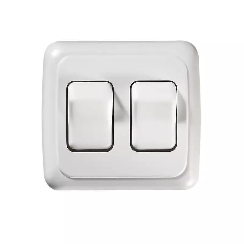 RV Designer S533 Contoured Double Wall Switch, White