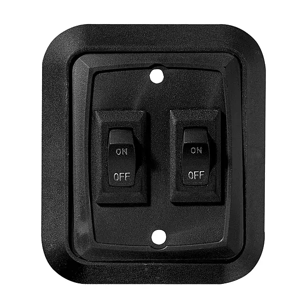 RV Designer S656, Wall Plate Switch, Double, Black, 3.53" x 3", On/Off - SPST