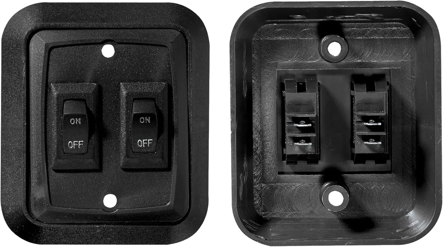RV Designer S656, Wall Plate Switch, Double, Black, 3.53" x 3", On/Off - SPST
