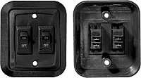RV Designer S656, Wall Plate Switch, Double, Black, 3.53" x 3", On/Off - SPST