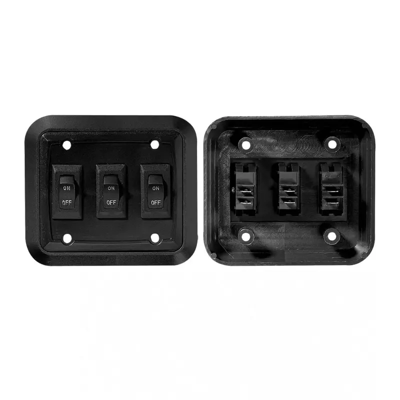 RV Designer S660 Wall Plate Switch Triple Black 3.53 x 4 On/Off SPST