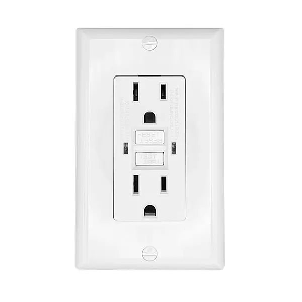 RV Designer S801, Dual GFCI Outlet with Cover Plate, White, AC Electrical