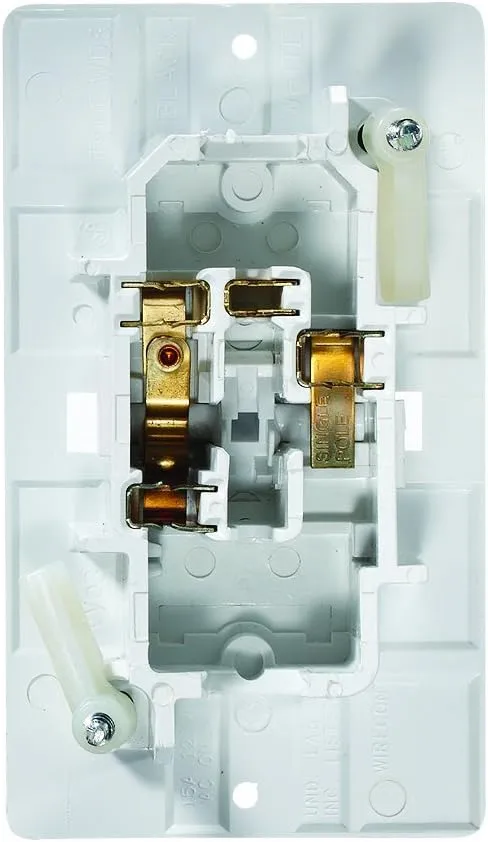 RV Designer S821, Self Contained Wall Switch with Cover Plate, White, AC Electrical