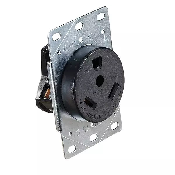 RV Designer S971 30 Amp Flush Receptacle - 125VAC GFCI