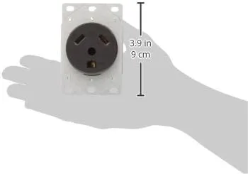 RV Designer S971 30 Amp Flush Receptacle - 125VAC GFCI