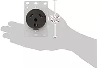 RV Designer S971 30 Amp Flush Receptacle - 125VAC GFCI