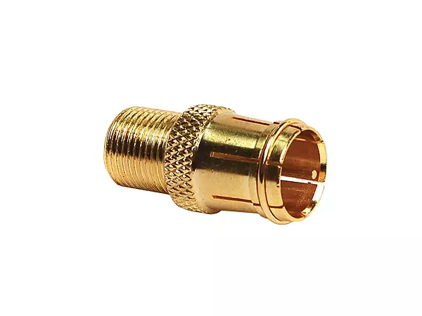 RV Designer T181 Gold TV Cable Converter, Twist On to Push On, 2 Pack