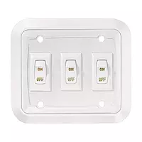 RV Designer S661, Wall Plate Switch, Triple, White, 3.53" x 4", On/Off - SPST