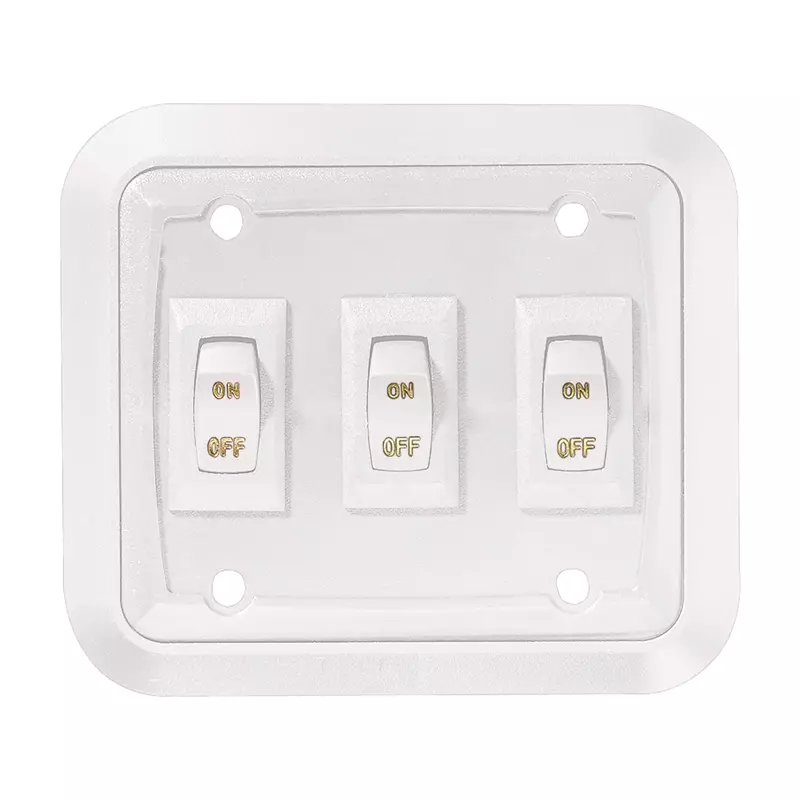 RV Designer S661, Wall Plate Switch, Triple, White, 3.53" x 4", On/Off - SPST