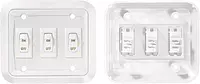 RV Designer S661, Wall Plate Switch, Triple, White, 3.53" x 4", On/Off - SPST
