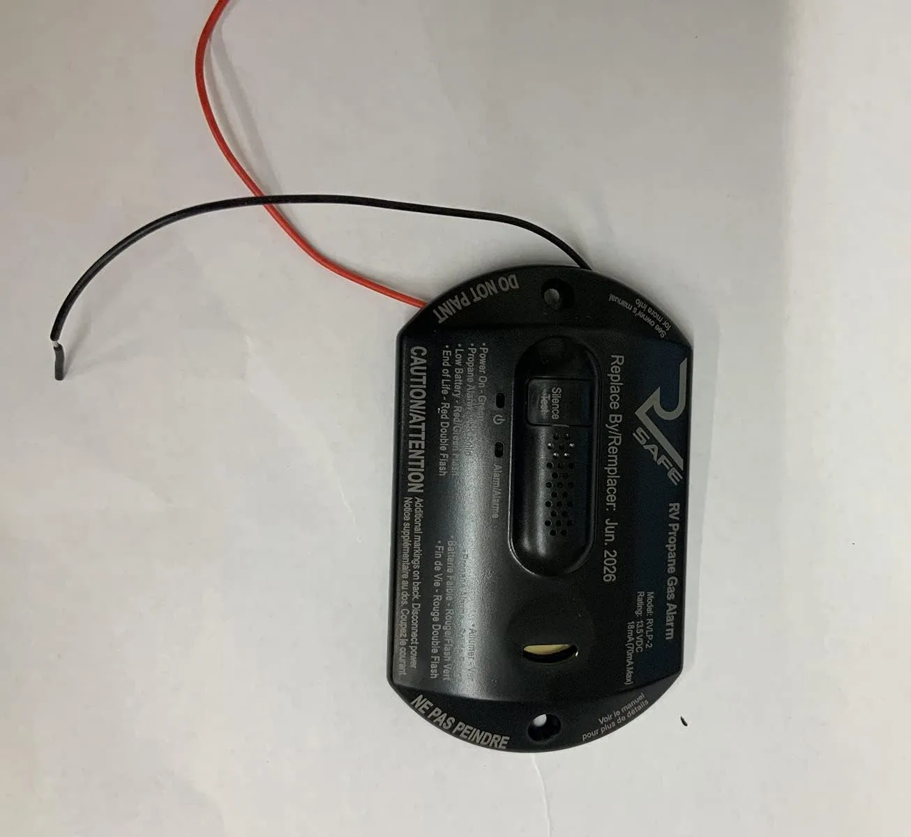 RVLP-2B Propane Gas Alarm - 2-Wire, Black