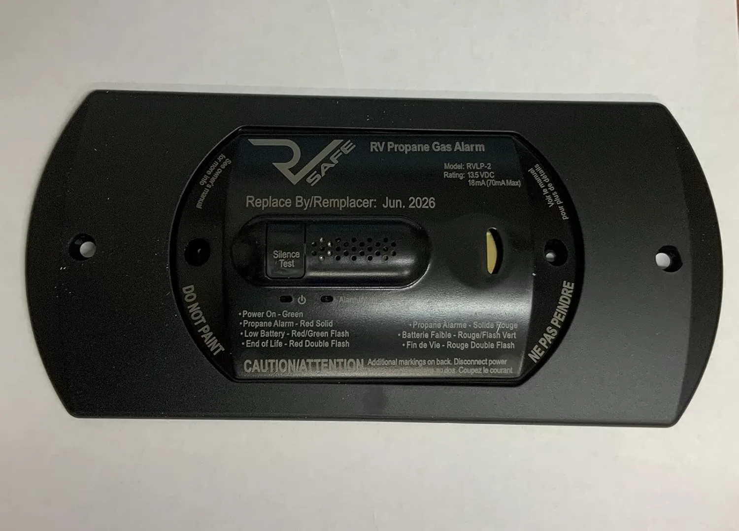 RVLP-2B Propane Gas Alarm - 2-Wire, Black