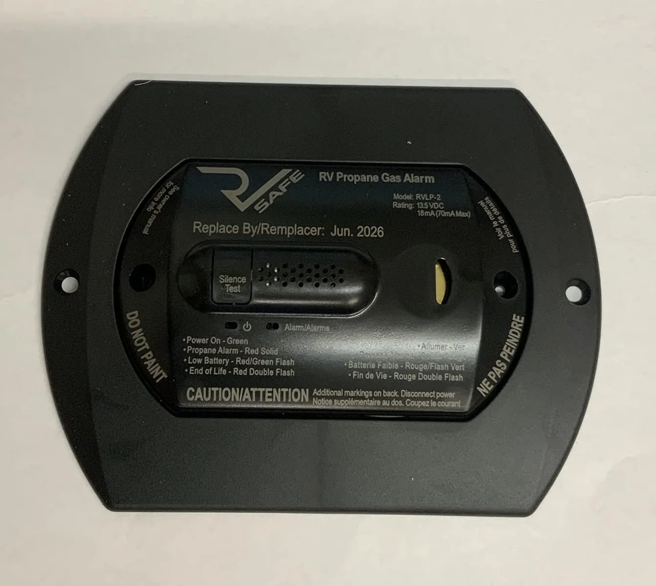 RVLP-2B Propane Gas Alarm - 2-Wire, Black