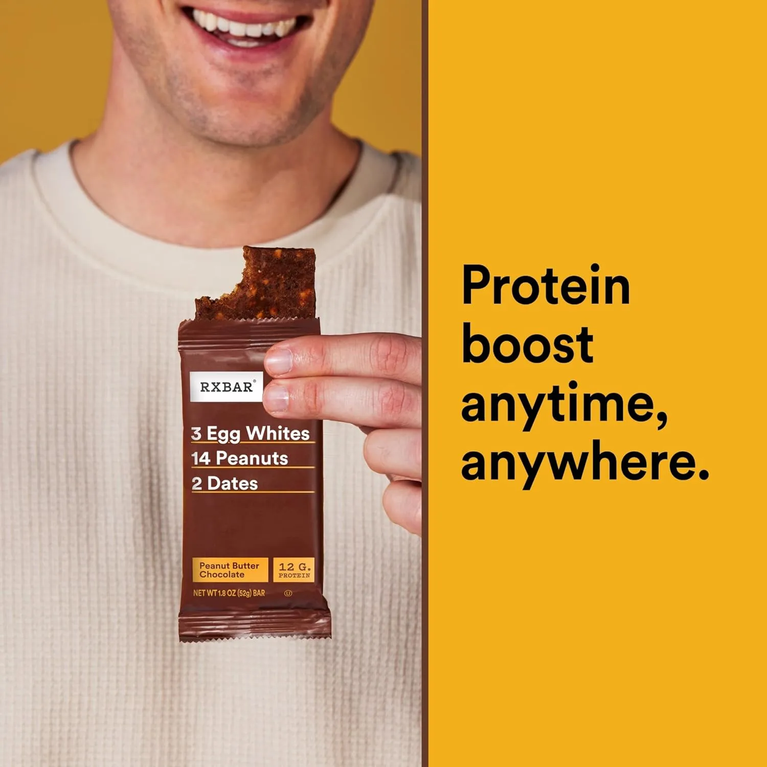 RXBAR Protein Bars, Protein Snack, Snack Bars, Peanut Butter Chocolate, 22oz Box (12 Bars) 12 Count (Pack of 1)