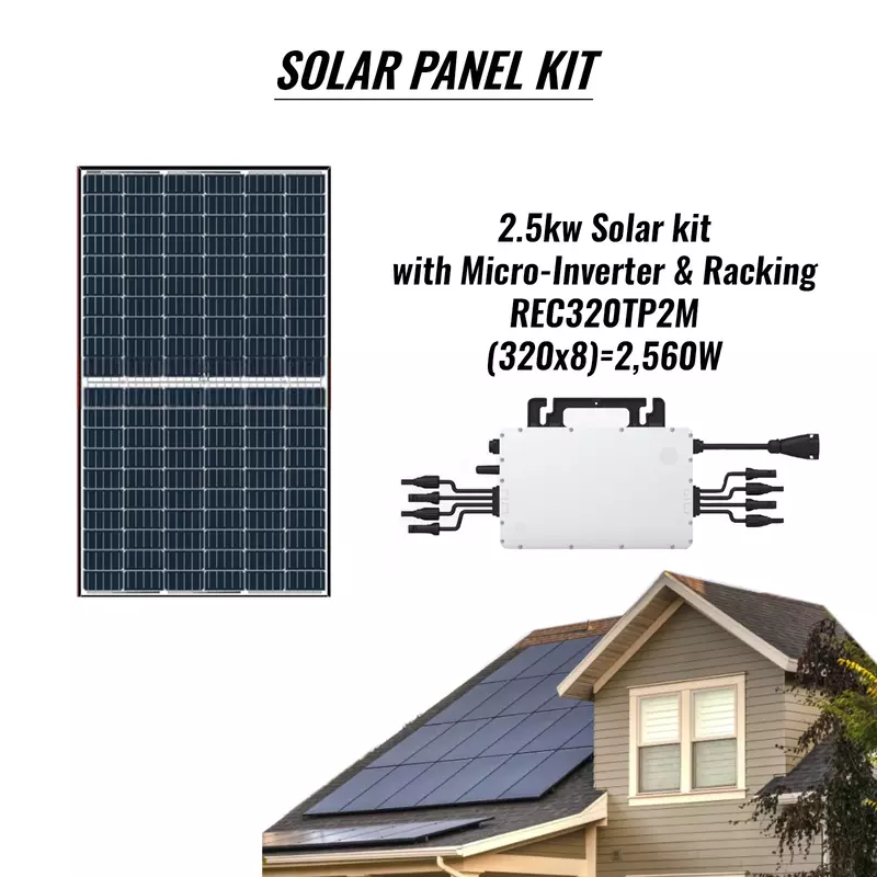 2.5KW DIY Solar Panel Kit Grid-Tie system With Micro-Inverter and Racking System