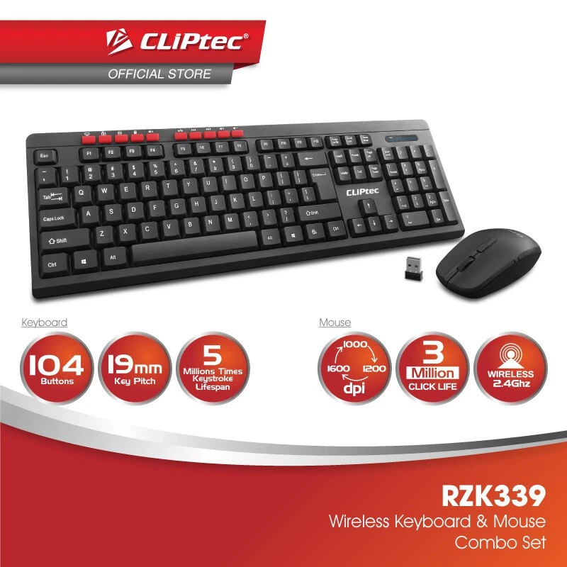 MOUSE & KEYBOARD SET - WIRELESS CLIPTEC RZK339