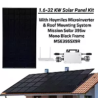 1.6KW-32KW DIY Solar Panel Kit Grid-Tie Micro-Inverter Racking Home Solar system