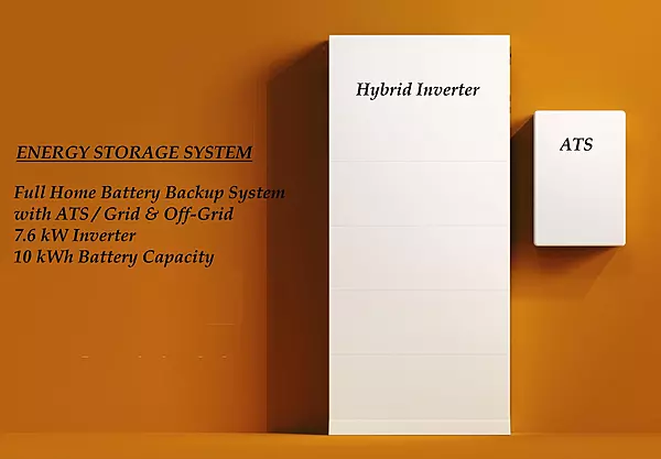 ENERGY STORAGE SYSTEM 7.6kWatt Inverter & 10kWh storage capacity