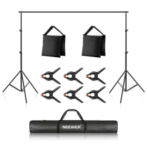 Neewer Photo Studio Backdrop Support System, 10ft/3m Wide 7ft/2.1m High Adjustable Background Stand