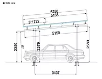 Steel Solar Carport/Gazebo - Black, Panels Sold Separately, Solar Ready, Outdoor
