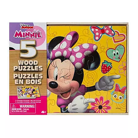 Disney Minnie Mouse 5-Pack Wood Puzzles Set