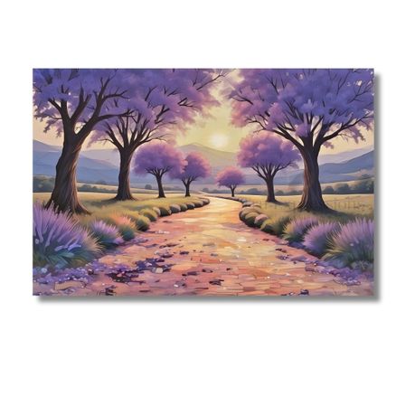 Jacaranda Lane Art Print Canvas - Purple Jacaranda Lane Art Print Canvas - Purple