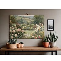 Serene Landscape of Blooming Roses - A Dreamy Impressionist Art Prints
