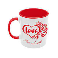 Queen Love Mug – Romantic Ceramic Coffee Cup with Red Heart Design | Gift from Kids or Partner | Royal Self-Love Mug for Women | Glossy Finish
