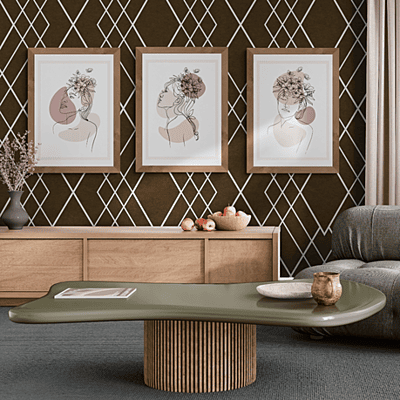 Floral Elegance Wall Art Set - 3 Piece - Canvas Prints - Unframed - Brown Floral Elegance Wall Art Set - 3 Piece - Canvas Prints - Unframed - Brown