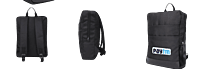 Slimz black backpack with double front pocket