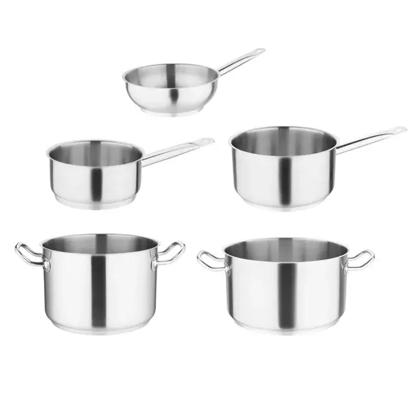 Vogue Stainless Steel Casserole, Stew and Saut Pan Set (Pack of 5)