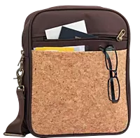 Eco-Friendly Cork Sling Messenger Bag with 2 tone finish