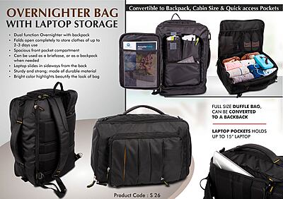 Overnighter bag with Laptop storage