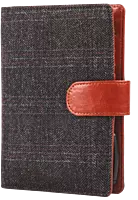 Dark Chequed Tweed Passport holder