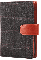 Dark Chequed Tweed Passport holder