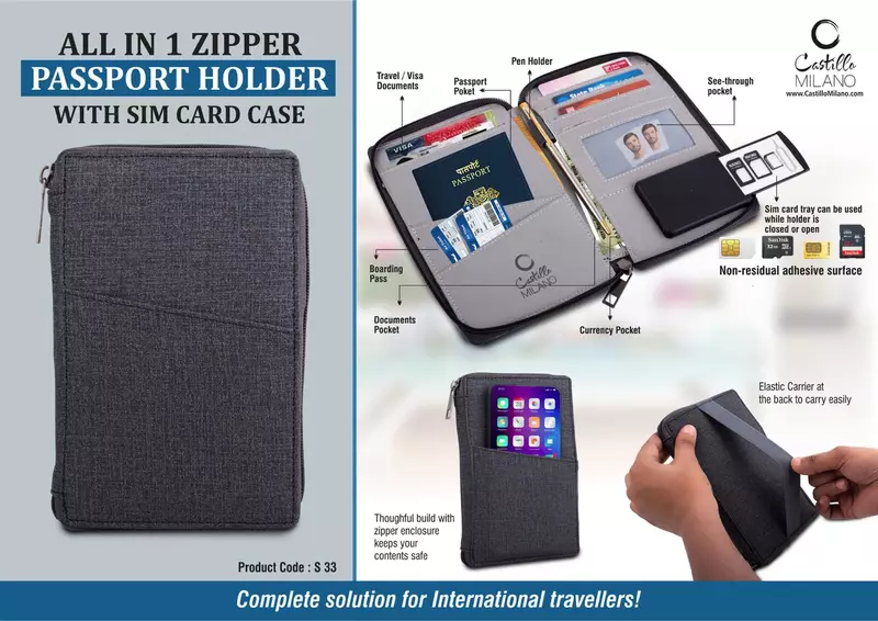 All in 1 Zipper Passport holder