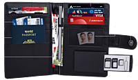 Gray Canvas Passport holder with Sim Card Safe Case