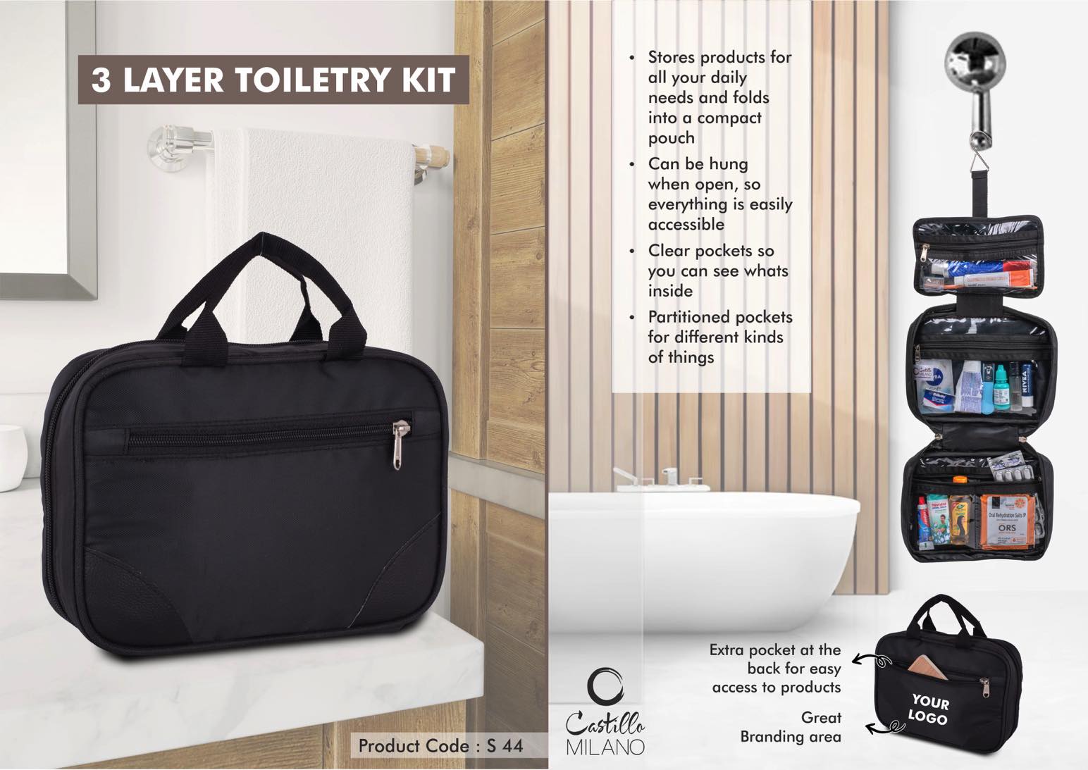 3 Layer toiletry kit – Medium size