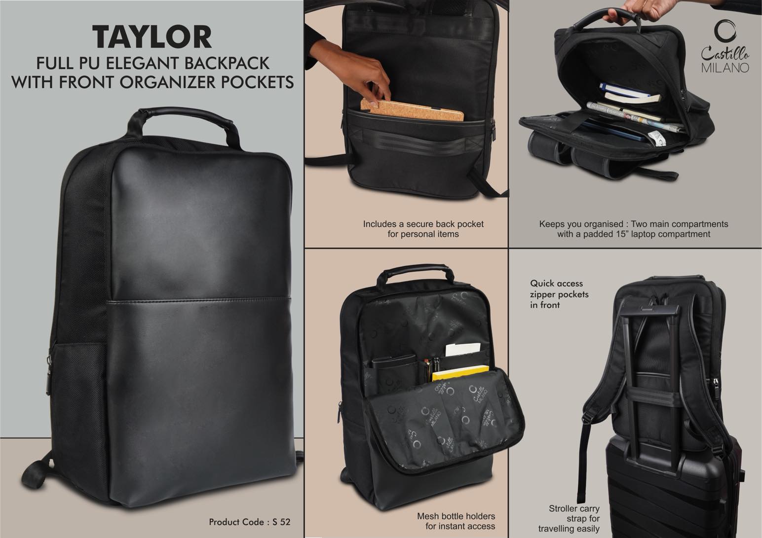 Taylor: Full PU Elegant backpack