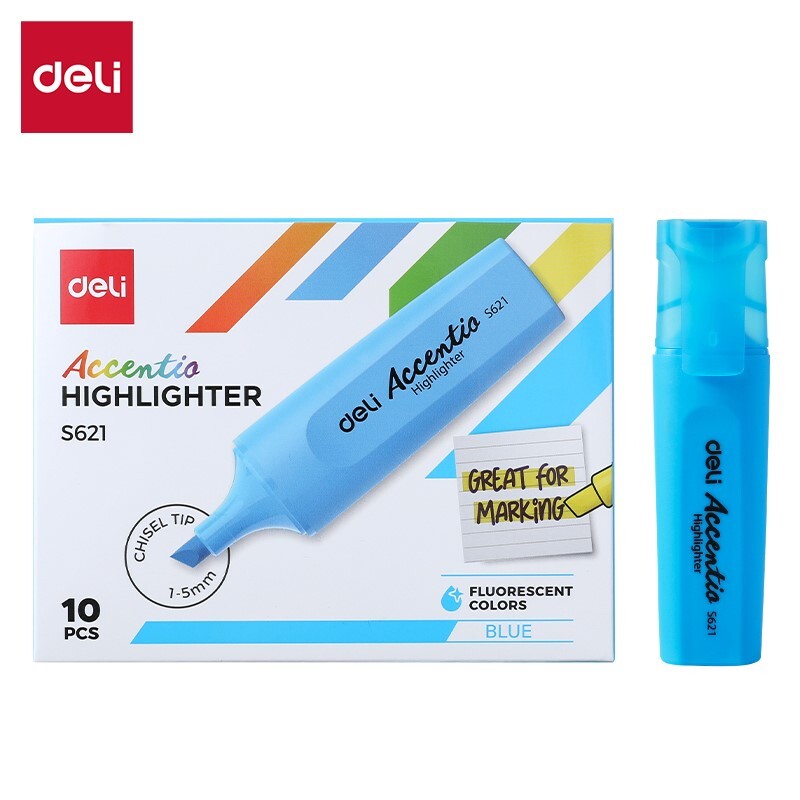 DELI S621 ACCENT HIGHLIGHTER - BLUE