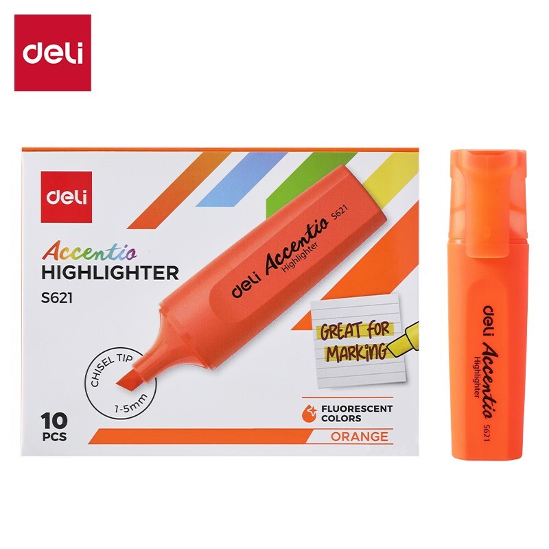 DELI S621 ACCENT HIGHLIGHTER - ORANGE